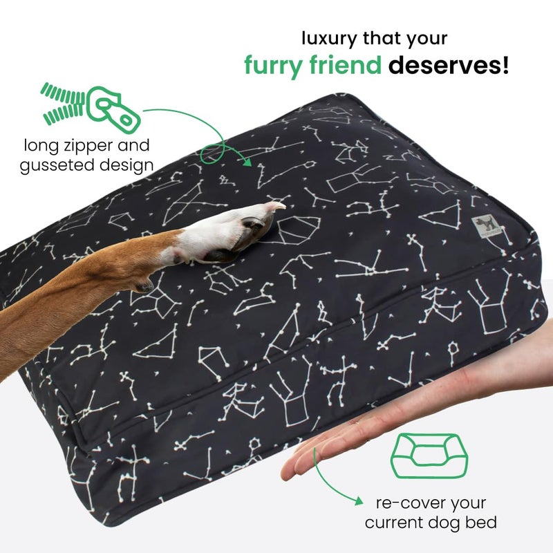 Molly Mutt Small Dog Bed Cover -Rocketman Print - Measures 22â€x27â€x5â€™â€™ - 100% Cotton - Durable - Breathable - Sustainable - Machine Washable Dog Bed Cover - Image 5